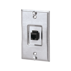 PANDUIT Placa de Pared Telefónica, Salida de 1 Puerto Keystone, Con Jack Cat5e Estilo TP, de Acero Inoxidable MOD: KWP5EY