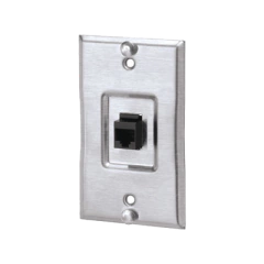 PANDUIT Placa de Pared Telefónica, Salida de 1 Puerto Keystone, Con Jack Cat5e Estilo TP, de Acero Inoxidable MOD: KWP5EY