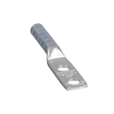 PANDUIT Terminal de Compresión de Barril Largo, de Dos Orificios de 1/4, para Cable 6 AWG, Espacios Entre Orificios de 0.63in MOD: LCC6-14A-L