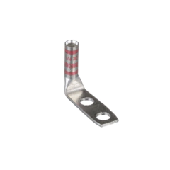 PANDUIT Terminal de Compresión de Barril Largo, de Dos Orificios de 1/4, para Cable 8 AWG, Espacios Entre Orificios de 5/8in, lengüeta a 90º MOD: LCC8-14AF-L