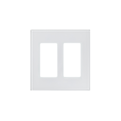 LUTRON ELECTRONICS Tapa de cristal para apagador o atenuador, 2 espacios. MOD: LFGR-2-CWH