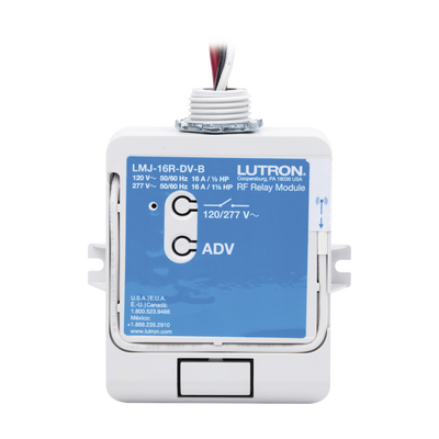 LUTRON ELECTRONICS (RadioRA2) Relay control de iluminación, carga 16A, 120/277V, compatible con RadioRA2, RA2Select y RR3. LMJ16RDVB