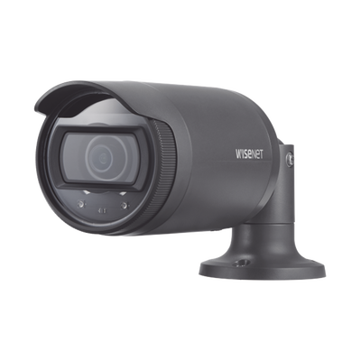 Hanwha Techwin Wisenet Cámara IP Tipo Bala Exterior 2 Megapíxel / Lente 3 mm / IR 30M / WDR 120db / IP66 MOD: LNO-6012R
