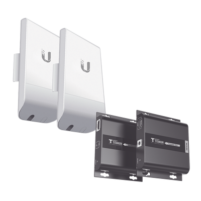 EPCOM TITANIUM Kit de Enlaces de Video por HDMI Inalámbrico / Distancias de 1 Metro hasta 1 Km / Soporta Resolución hasta 4K MOD: LOCOM2-TT68344K