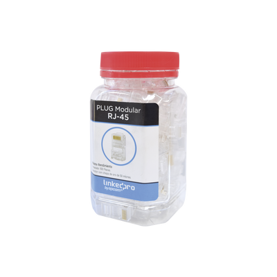 LINKEDPRO BY EPCOM Bote con 100 Piezas de Plug Modular RJ45 Cat5e blindado, chapado de oro a 50 micras para durabilidad extrema MOD: LP-5SP