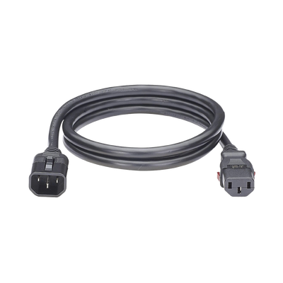 PANDUIT Cable de Alimentación Eléctrica Con Bloqueo de Seguridad, de IEC C14 a IEC C13, 1.2 Metros de Largo, Color Negro, Paquete de 10 Piezas MOD: LPCA12-X