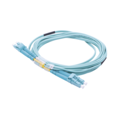 LINKEDPRO BY EPCOM Jumper de Fibra Óptica Multimodo OM3 50/125 LC-LC OFNR (Riser), 2.0 mm, Dúplex, Aqua, 3 metros MOD: LP-FOM3-LCLC-R03