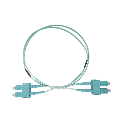 LINKEDPRO BY EPCOM Jumper de Fibra Óptica Multimodo OM3 50/125 SC-SC OFNR (Riser), 2.0 mm, Dúplex, Aqua, 3 metros MOD: LP-FOM3-SCSC-R03
