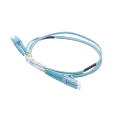 LINKEDPRO BY EPCOM Jumper de Fibra Óptica Multimodo OM4 50/125 LC-LC OFNR (Riser), 2.0 mm, Dúplex, Aqua, 1 metro MOD: LP-FOM4-LCLC-R01