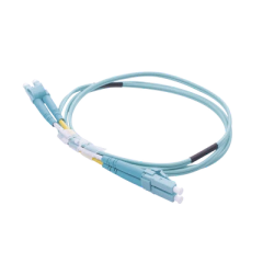 LINKEDPRO BY EPCOM Jumper de Fibra Óptica Multimodo OM4 50/125 LC-LC OFNR (Riser), 2.0 mm, Dúplex, Aqua, 1 metro MOD: LP-FOM4-LCLC-R01