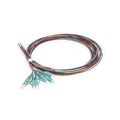 LINKEDPRO BY EPCOM Kit de 6 Pigtails LC Multimodo OM3 50/125, conectores aqua, 2 metros MOD: LP-FO-MM-PIG-06-LC