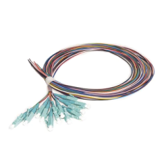 LINKEDPRO BY EPCOM Kit de 12 Pigtails LC Multimodo OM3 50/125, conectores aqua, 2 metros MOD: LP-FO-MM-PIG-12-LC
