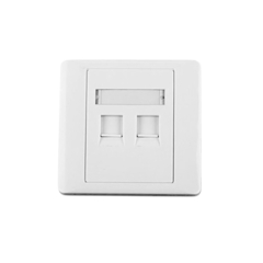 LINKEDPRO BY EPCOM Tapa de pared, salida para dos puertos, con espacio para etiqueta - Blanco MOD: LP-FP-02