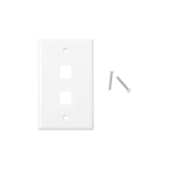 LINKEDPRO BY EPCOM Placa de pared de 2 puertos, Keystone, Color Blanco MOD: LP-FP-17