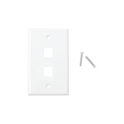 LINKEDPRO BY EPCOM Placa de pared de 2 puertos, Keystone, Color Blanco MOD: LP-FP-17