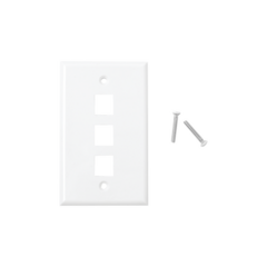 LINKEDPRO BY EPCOM Placa de pared de 3 puertos, Keystone, Color Blanco MOD: LP-FP-18
