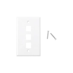 LINKEDPRO BY EPCOM Placa de pared de 3 puertos, Keystone, Color Blanco MOD: LP-FP-18