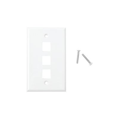 LINKEDPRO BY EPCOM Placa de pared de 3 puertos, Keystone, Color Blanco MOD: LP-FP-18
