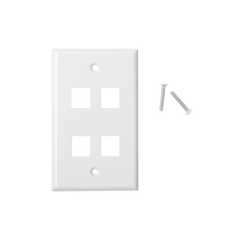 LINKEDPRO BY EPCOM Placa de pared de 4 puertos, Keystone, Color Blanco MOD: LP-FP-19