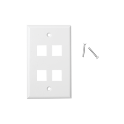 LINKEDPRO BY EPCOM Placa de pared de 4 puertos, Keystone, Color Blanco MOD: LP-FP-19