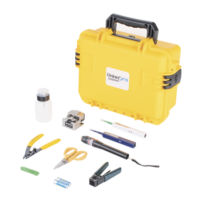 LINKEDPRO BY EPCOM Kit de herramientas para terminación de conectores mecánicos de fibra óptica, incluye maletín ideal para transportar con especificación militar (uso rudo) MOD: LP-FT-KIT