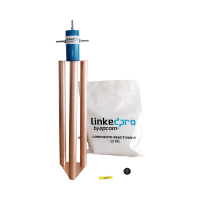 LINKEDPRO BY EPCOM Electrodo para Corriente Máxima de 200 Amp. con Compuesto Mejorador de Terreno MOD: LP-GROUND-200A