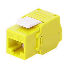 LINKEDPRO BY EPCOM Módulo Jack Keystone Cat5e (toolless), con terminación en ángulo 180 º Color Amarillo, Compatible con Faceplate y Patchpanel Linkedpro MOD: LP-KJ-516-TTYE