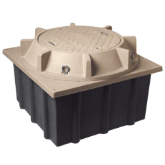 LINKEDPRO BY EPCOM Registro Mini Manhole con tapa de concreto polimérico 4 ft x 4 ft x 2 ft MOD: LP-MMH-4X4X2