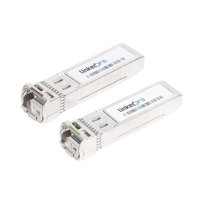 LINKEDPRO BY EPCOM Transceptores Bidireccionales SFP+ (Mini-Gbic) / Monomodo / 10 Gbps de velocidad / Conector LC / Hasta 10 km de Distancia / 2 Piezas LP-SFP-BD-10G-10