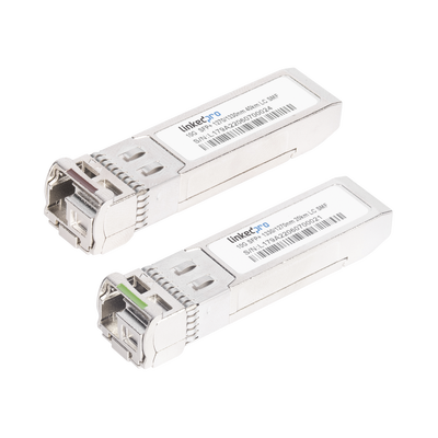 LINKEDPRO BY EPCOM Transceptores Bidireccionales SFP+ (Mini-Gbic) / Monomodo / 10 Gbps de velocidad / Conector LC / Hasta 40 km de Distancia / 2 Piezas LP-SFP-BD-10G-40