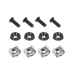 LINKEDPRO BY EPCOM Juego de 4 Tornillos con 4 Arandelas y 4 Tuercas Enjauladas para Rack LINKED PRO. MOD: LP-TAT-4