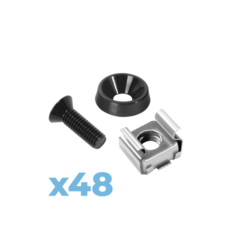 LINKEDPRO BY EPCOM Juego de 48 Tornillos con 48 Arandelas y 48 Tuercas Enjauladas para Rack LINKED PRO. MOD: LP-TAT-48