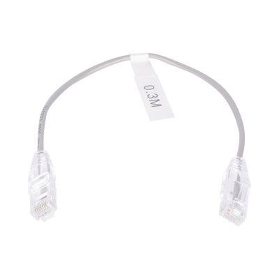 LINKEDPRO BY EPCOM Cable de Parcheo Slim UTP Cat6 - 30 cm Gris Diámetro Reducido (28 AWG) MOD: LP-UT6-030-GY28