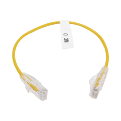 LINKEDPRO BY EPCOM Cable de Parcheo Slim UTP Cat6 - 30 cm Amarillo Diámetro Reducido (28 AWG) MOD: LP-UT6-030-YE28