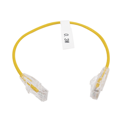 LINKEDPRO BY EPCOM Cable de Parcheo Slim UTP Cat6 - 30 cm Amarillo Diámetro Reducido (28 AWG) MOD: LP-UT6-030-YE28