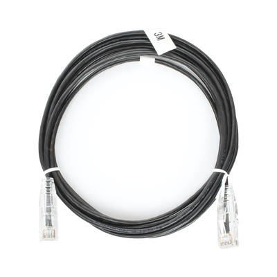 LINKEDPRO BY EPCOM Cable de Parcheo Slim UTP Cat6 - 3 m Negro Diámetro Reducido (28 AWG) MOD: LP-UT6-300-BK-28
