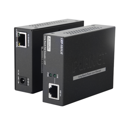 PLANET Kit Transmisor y Receptor PoE de Largo Alcance sobre UTP a 2 hilos hasta 500m MOD: LRP-101U-KIT