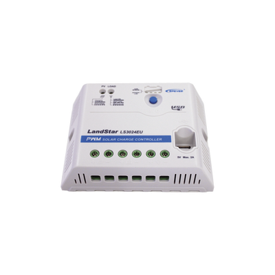 EPEVER Controlador Solar PWM 12/24 V 30 A, Salida USB MOD: LS3024EU