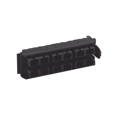 SIEMON Placa Acopladora LightVerse, 6 Conectores Dúplex SC, Acepta hasta 12 hilos de fibra Monomodo o Multimodo (No Shuttered) LVA12-SCB-BM-A