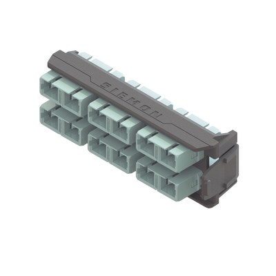 SIEMON Placa Acopladora LightVerse, 6 Conectores Dúplex SC, Acepta hasta 12 hilos de fibra Multimodo OM3 y OM4 (No Shuttered) LVA12-SCQ-BM-A