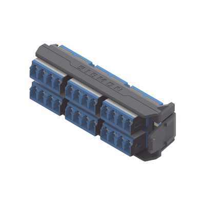 SIEMON Placa Acopladora LightVerse, 12 Conectores Dúplex LC/UPC "Shuttered", Acepta hasta 24 fibras Monomodo LVA24-LSU-BC-A