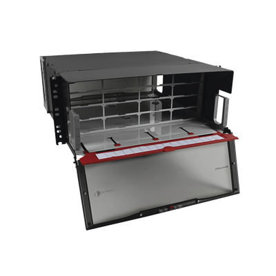 SIEMON Distribuidor de Fibra Óptica de Alta Densidad LigthVerse *Pro* Para Rack de 19in, Acepta 16 Placas Plug and Play, Hasta 384 Fibras, 4 UR LVE-4U-MD-P01A