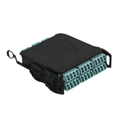 SIEMON Módulo Plug & Play LightVerse, Hasta 24 fibras, Base 8 Hembra, "Shuttered" LC/UPC para fibra Multimodo OM4, STD Loss MOD: LVM24EFLSV-BSUA