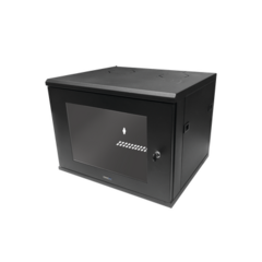 LINKEDPRO BY EPCOM Gabinete de Montaje en Pared, Con Puerta de Cristal, Cuerpo Fijo con Rack, de 19in, 6UR, Color Negro MOD: LW-06-05-06-UBG - buy online