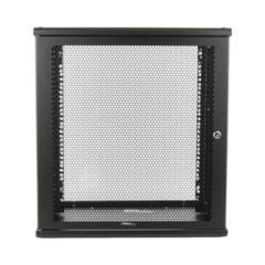 LINKEDPRO BY EPCOM Gabinete Linkedpro de Montaje en Pared, 19in, Puerta Perforada, 12 UR, 450 mm de Profundidad, Color Negro LW-06-05-12-UB