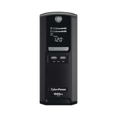 CYBERPOWER UPS de 1500 VA/900 W, Topología Línea Interactiva, Entrada 120 Vca NEMA 5-15P, Tipo Mini Torre, Con 10 Tomas NEMA 5-15R MOD: LX1500GU