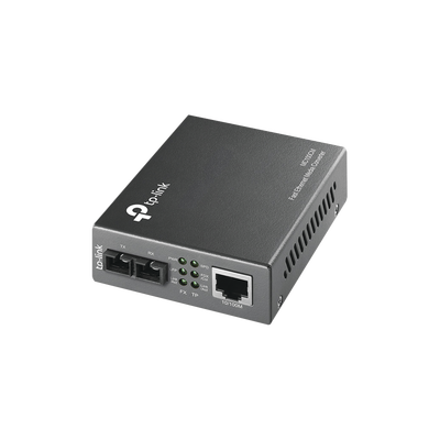 TP-LINK Convertidor Multimedia Multi-modo, 1 puerto RJ45 10/100 Mbps, conector de fibra SC, hasta 2 KM MOD: MC100CM