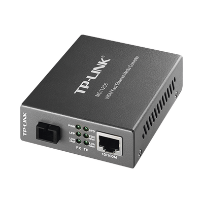TP-LINK Convertidor Multimedia VDM Monomodo, 1 puerto RJ45 10/100, 1 puerto SC/UPC, hasta 20KM, Para su funcionamiento requiere el modelo MC111CS MOD: MC112CS