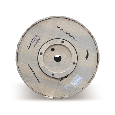 LINKEDPRO BY FIBERHOME Carrete de 4 km de Fibra Óptica Aérea Mini ADSS (ASU) G.652D, Monomodo de 12 Hilos, Exterior, Span 120, Loose Tube MOD: MINI-ADSS-12C-S120/4KM