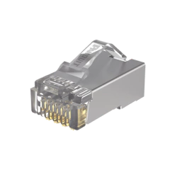 PANDUIT Plug RJ45 Cat5e Blindado, Para Cable UTP de Calibres 24-26 AWG, Chapado en Oro de 50 micras, Paquete de 100 piezas MOD: MPS588-C